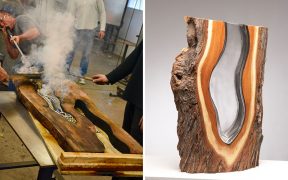 Artists Blow Trees Fallen From Melted Glass To Create Beautiful Sculptures